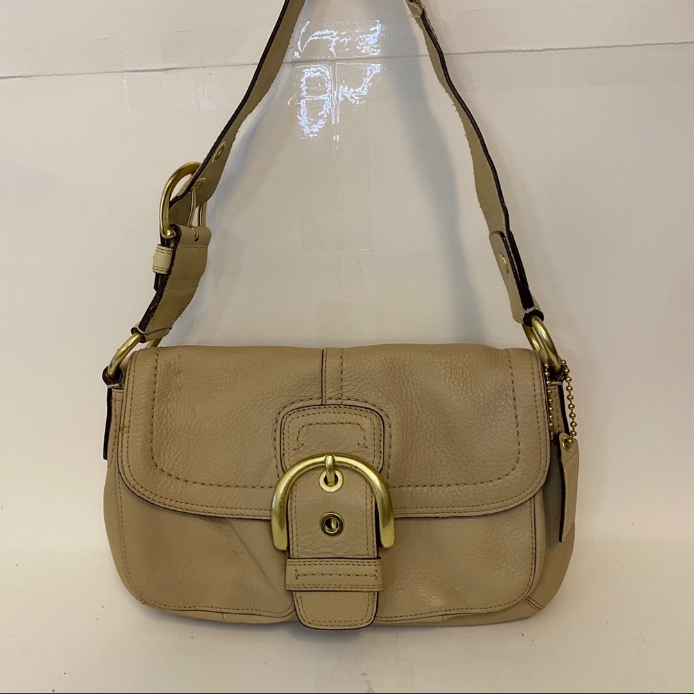 COACH Cream Leather Soho Shoulder Bag